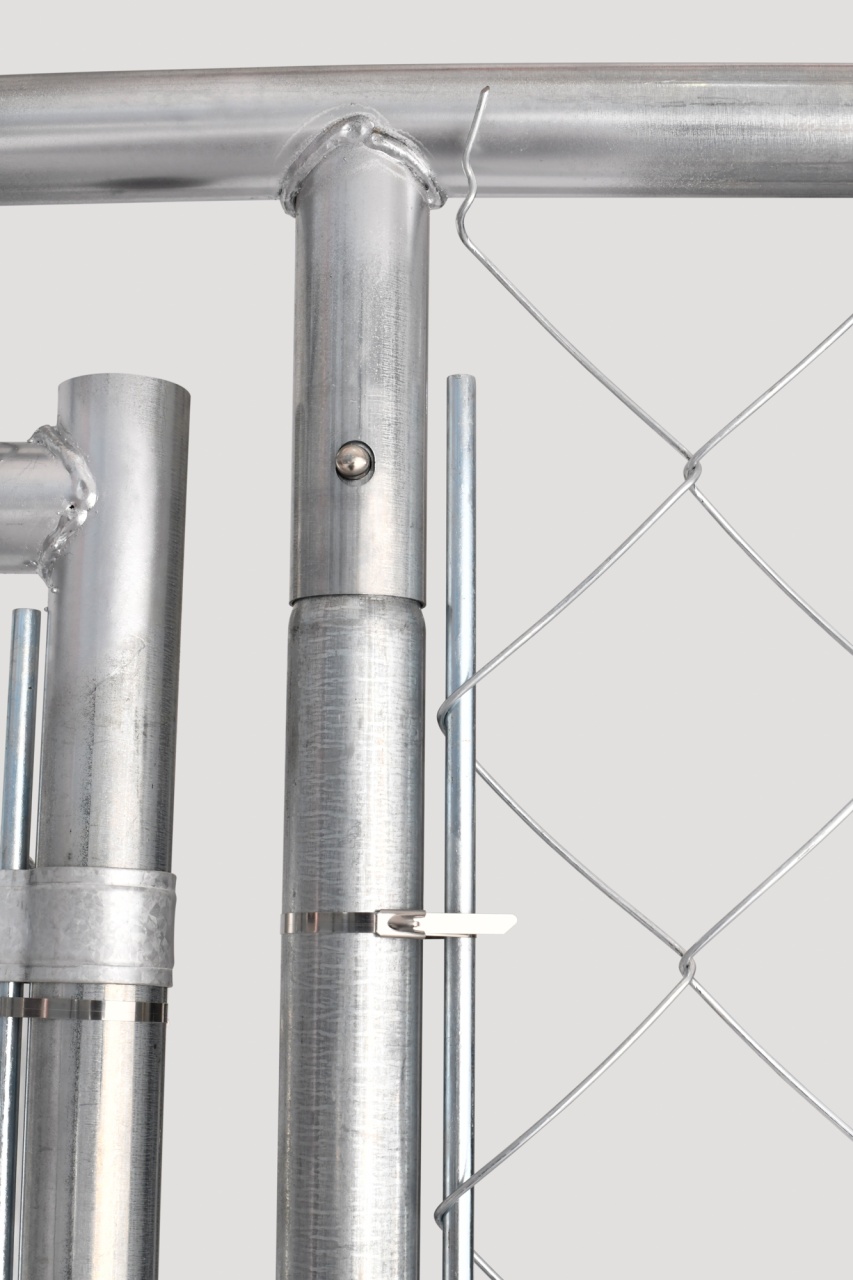 Tarc exterior (padoc) pentru câini 2x2x1,5 m, oțel galvanizat cu acoperiș – Micul Fermier CA G01