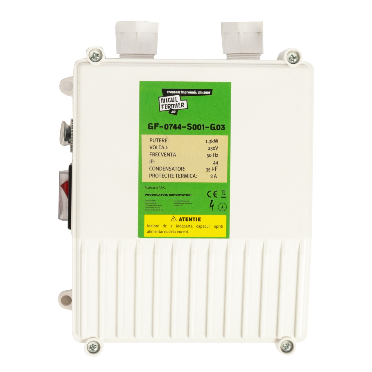 Pompa submersibila pentru apa curata Micul Fermier 1.3 kW, 3000 l/h, 60 m, cu turbina (GF-0744-S001-G03)