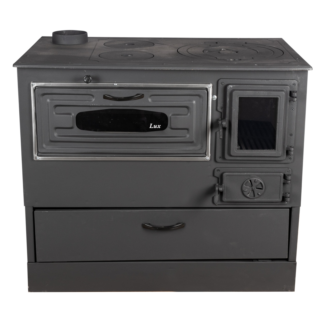 Sobă pe lemne 9 kW Grand Fantazia Lux cu plită și cuptor, evacuare stânga