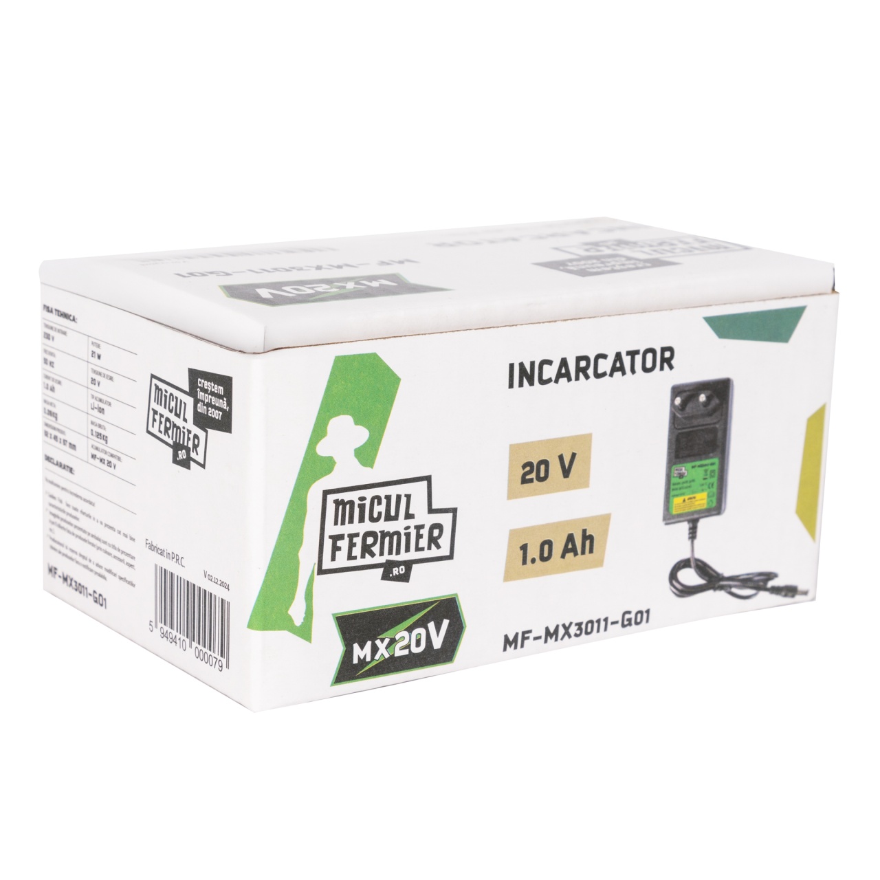 Încărcător acumulator Li-Ion Micul Fermier 20V 1A pentru gama MF-MX20V