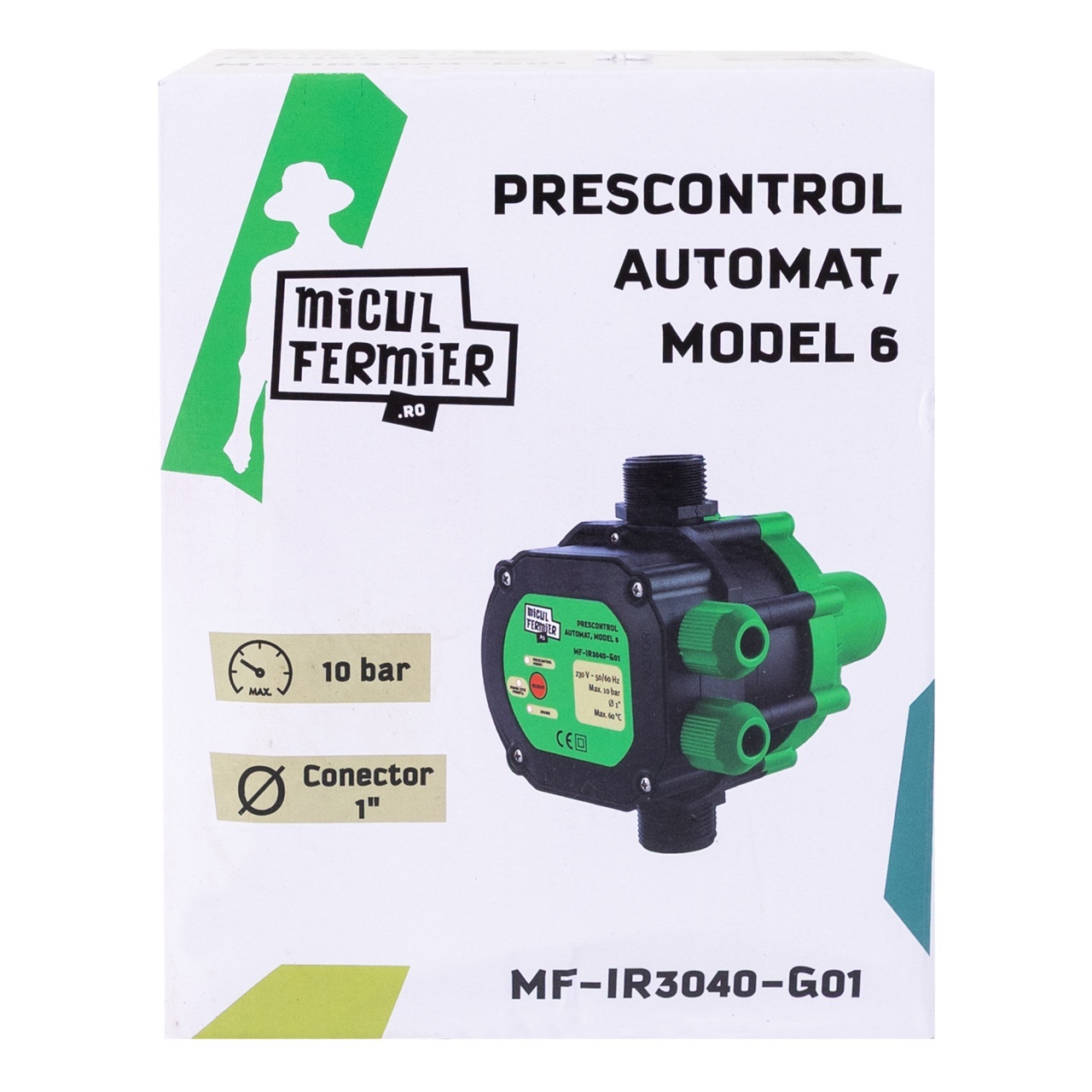 Prescontrol automat pentru pompa apa 1” Micul Fermier MF-IR3040-G01 (Model 6), 230V, 1.5 kW, 10 bar, IP65