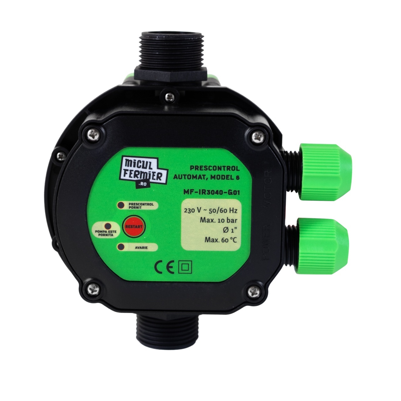 Prescontrol automat pentru pompa apa 1” Micul Fermier MF-IR3040-G01 (Model 6), 230V, 1.5 kW, 10 bar, IP65