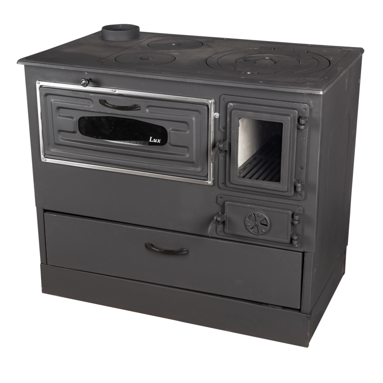 Sobă pe lemne 9 kW Grand Fantazia Lux cu plită și cuptor, evacuare stânga
