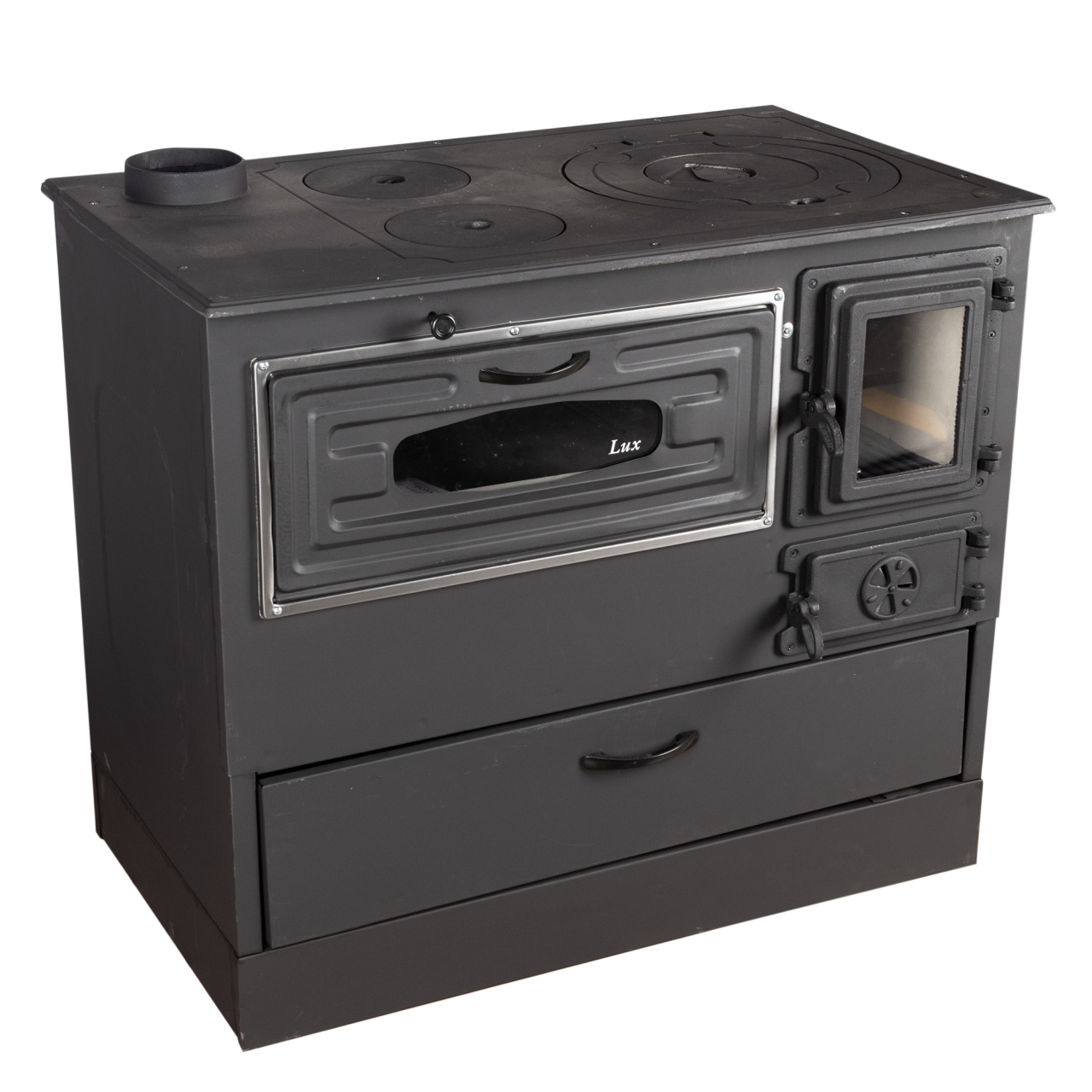 Sobă pe lemne 9 kW Grand Fantazia Lux cu plită și cuptor, evacuare stânga