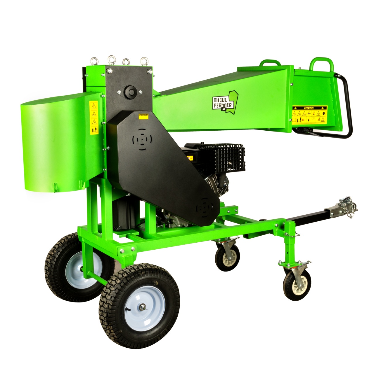 Tocator crengi pe benzina Micul Fermier 18 CP, semiprofesional, Ø120 mm, cu carlig de remorcare (pentru brichete)