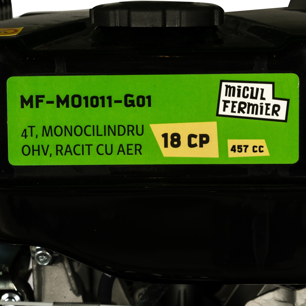 Tocator crengi pe benzina Micul Fermier 18 CP, semiprofesional, Ø120 mm, cu carlig de remorcare (pentru brichete)