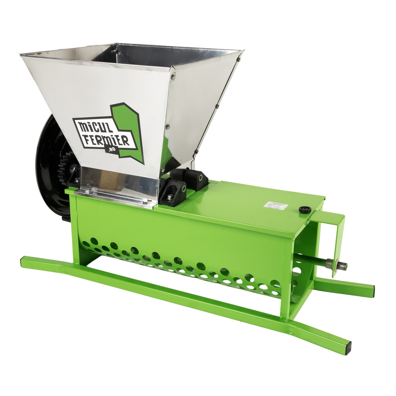 Zdrobitor struguri manual cu desciorchinator Micul Fermier, cuva 30L, productivitate 600 kg/h