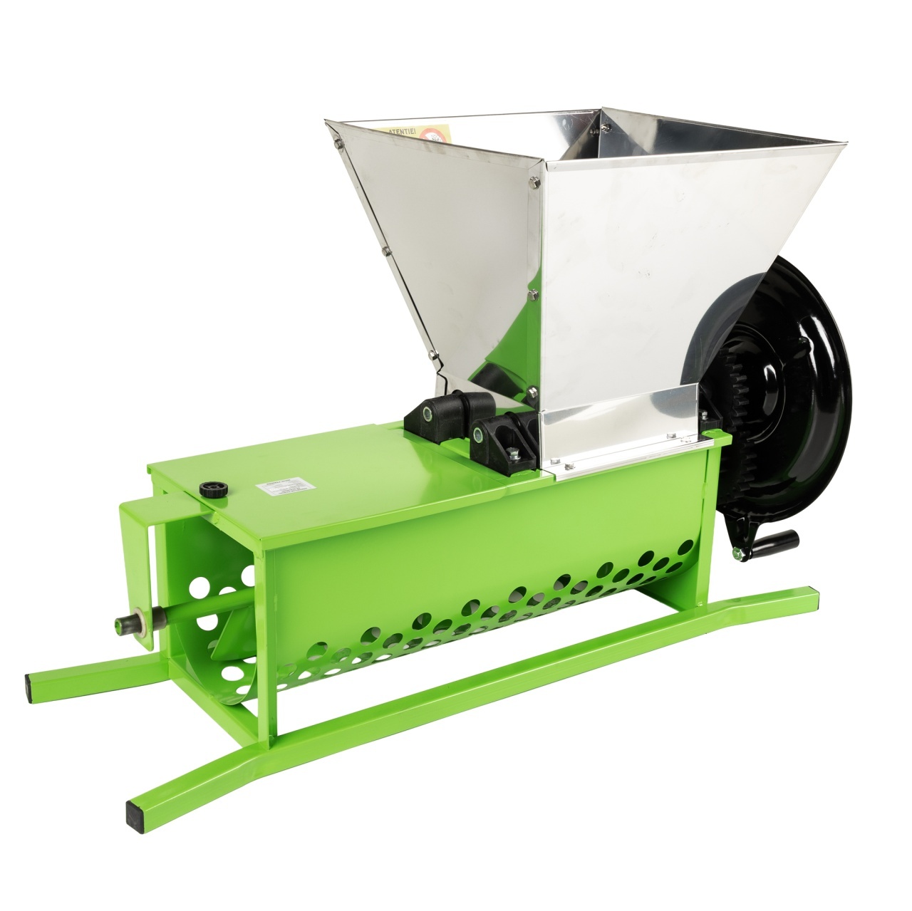 Zdrobitor struguri manual cu desciorchinator Micul Fermier, cuva 30L, productivitate 600 kg/h