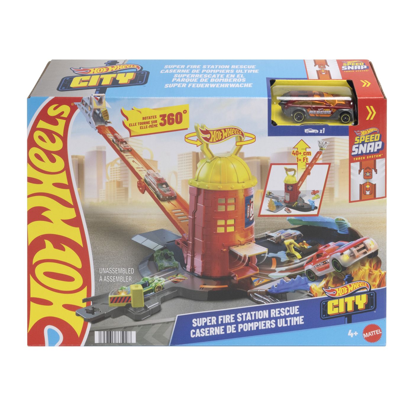 HOT WHEELS CITY SET DE JOACA SUPER STATIE DE POMPIERI CU MASINUTA INCLUSA SuperHeroes ToysZone