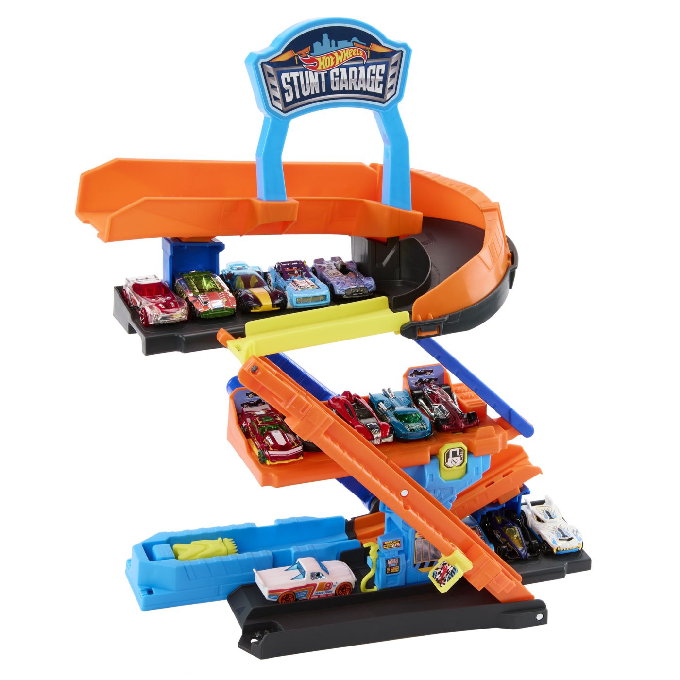 HOT WHEELS CITY TRANSFORMAREA GARAJULUI DE CASCADORII CU MASINUTA INCLUSA SuperHeroes ToysZone