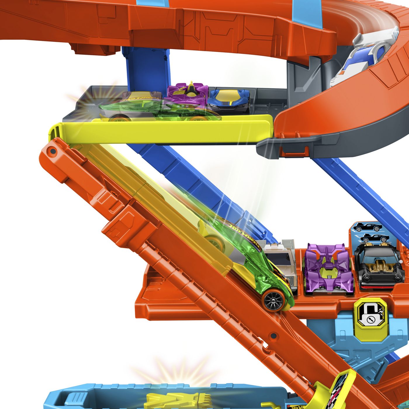 HOT WHEELS CITY TRANSFORMAREA GARAJULUI DE CASCADORII CU MASINUTA INCLUSA SuperHeroes ToysZone