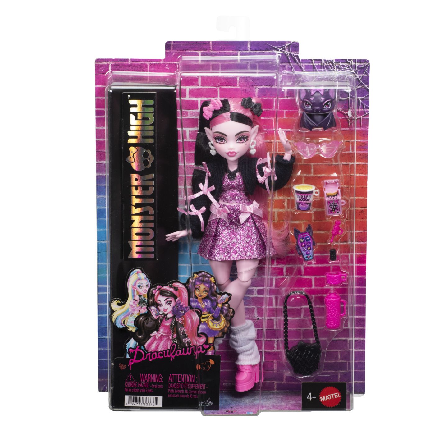MONSTER HIGH PAPUSA DRACULAURA CU ACCESORII SuperHeroes ToysZone