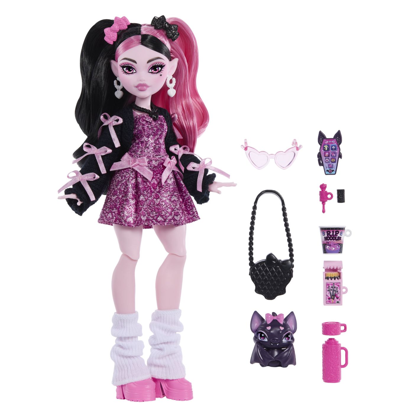 MONSTER HIGH PAPUSA DRACULAURA CU ACCESORII SuperHeroes ToysZone