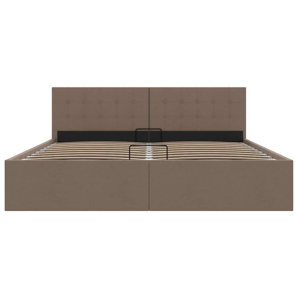 Cadru de pat hidraulic cu ladă, gri taupe, 180 x 200 cm, textil GartenMobel Dekor