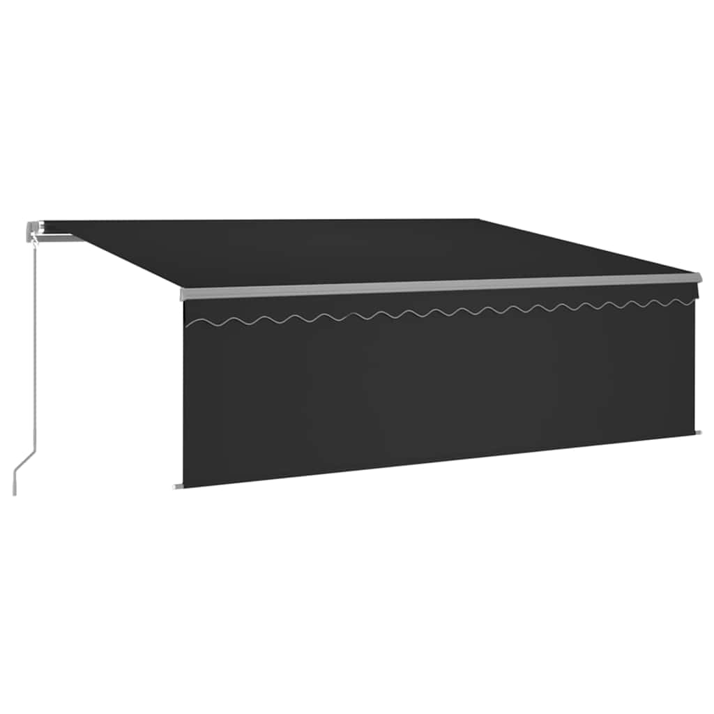Copertină retractabilă manual cu stor, antracit, 4,5x3 m GartenMobel Dekor