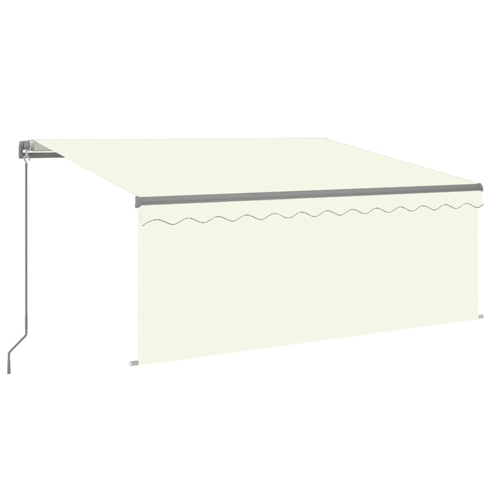 Copertină retractabilă manual cu stor, crem, 3,5x2,5 m GartenMobel Dekor