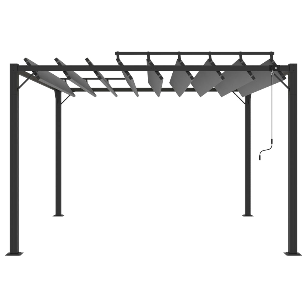 Pavilion cu acoperiș jaluzea antracit 3x3 m țesătură&aluminiu GartenMobel Dekor