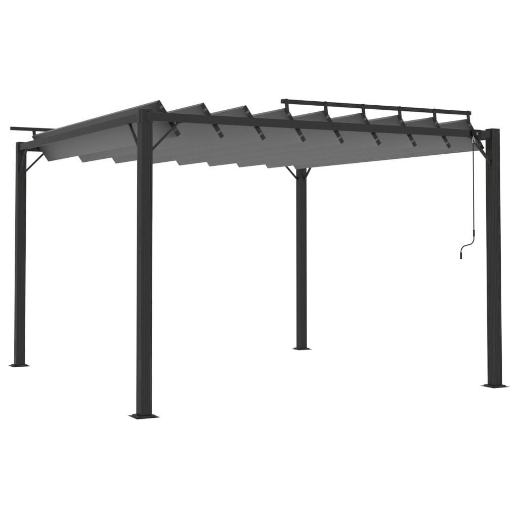 Pavilion cu acoperiș jaluzea antracit 3x3 m țesătură&aluminiu GartenMobel Dekor