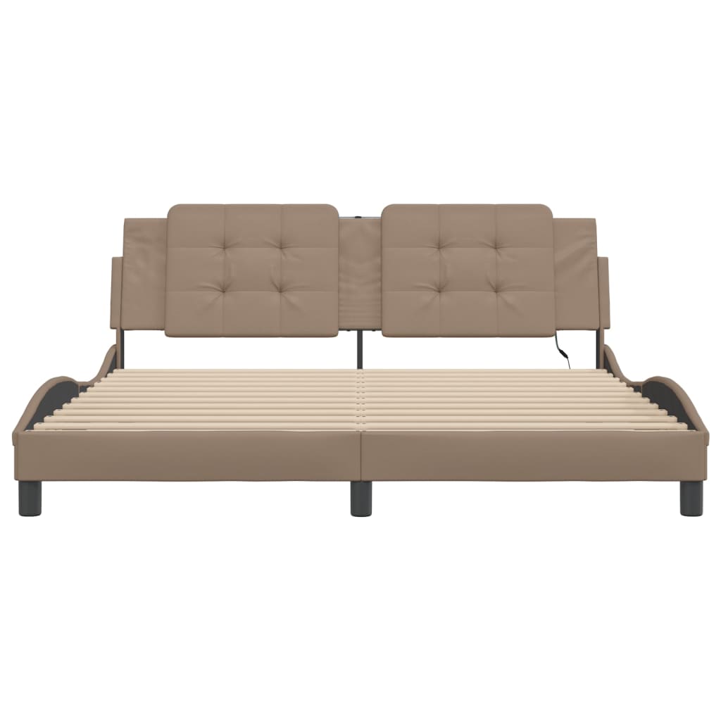 Cadru de pat cu LED fără saltea, Zadar, cappuccino, 180x200 cm GartenMobel Dekor