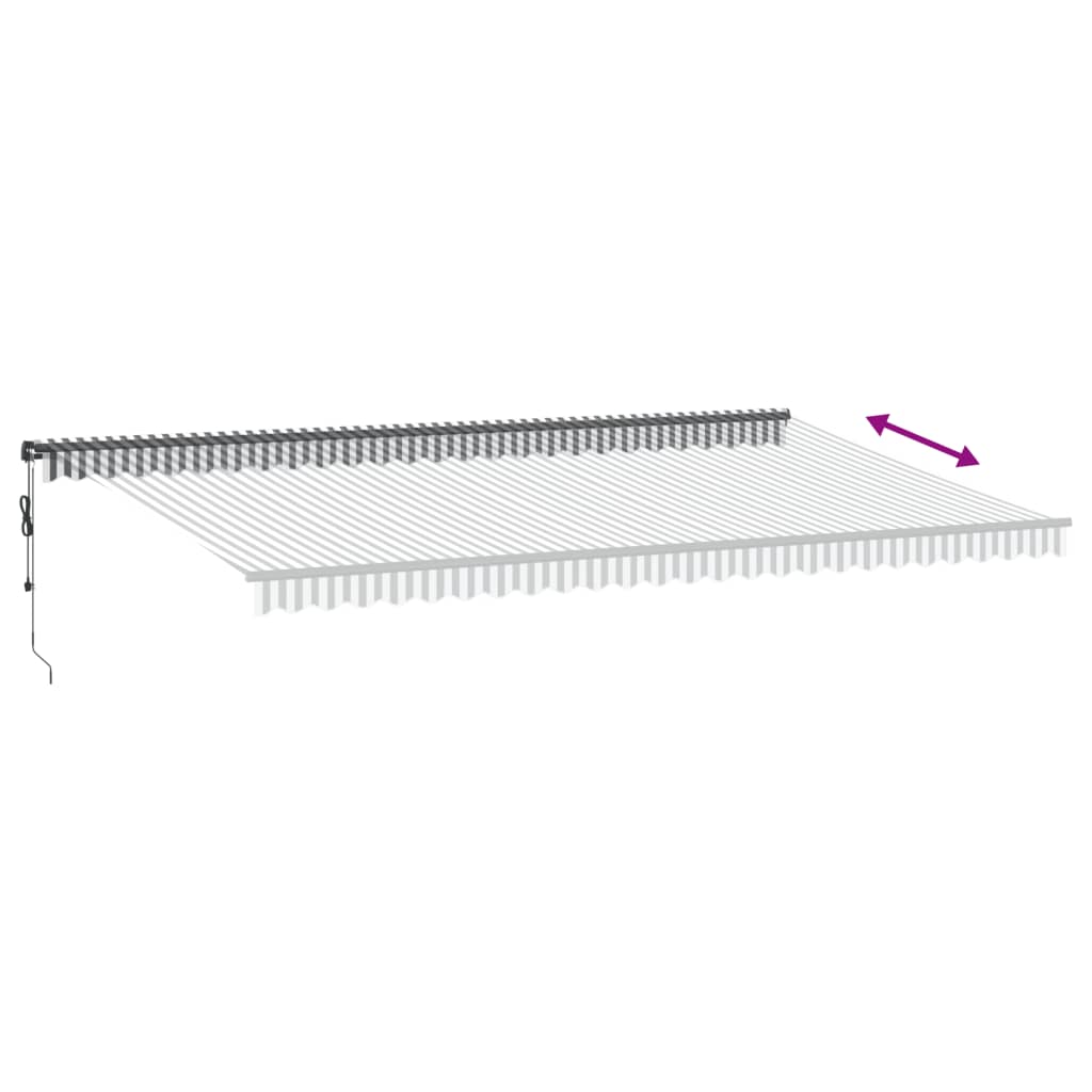 Copertină retractabilă automat LED-uri antracit/alb 600x350 cm GartenMobel Dekor