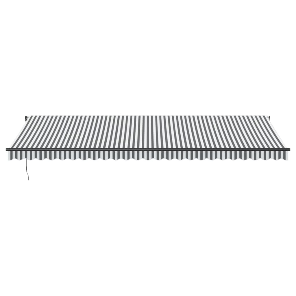 Copertină retractabilă automat LED-uri antracit/alb 600x350 cm GartenMobel Dekor