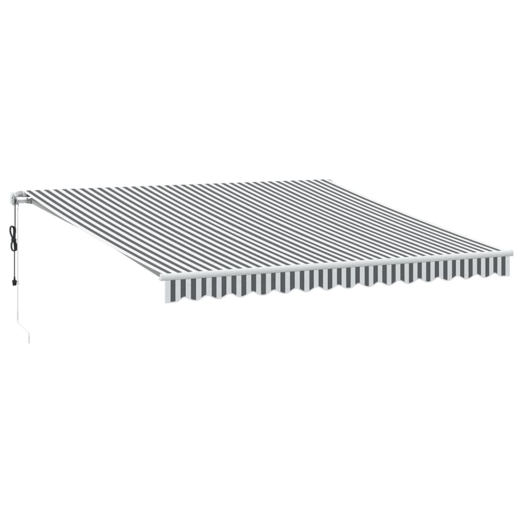 Copertină retractabilă automat cu LED, antracit/alb, 400x350 cm GartenMobel Dekor