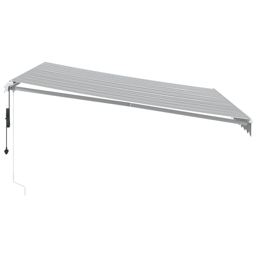 Copertină retractabilă automat cu LED, antracit/alb, 400x350 cm GartenMobel Dekor
