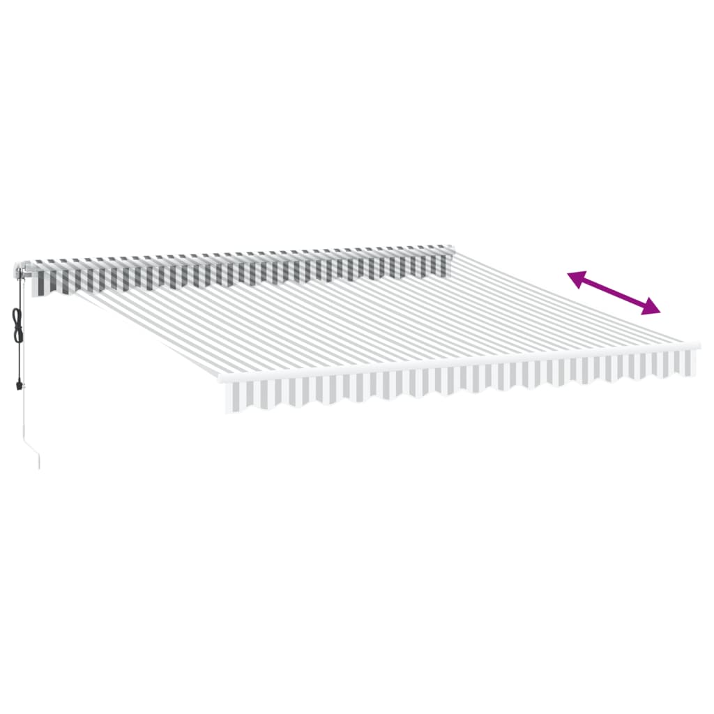 Copertină retractabilă automat cu LED, antracit/alb, 400x350 cm GartenMobel Dekor