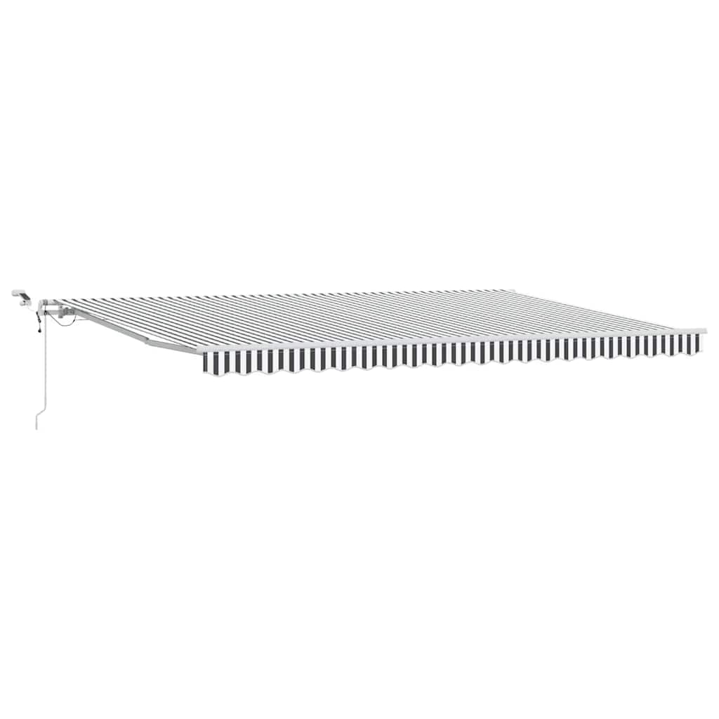 Copertină retractabilă automat cu LED, antracit/alb, 500x300 cm GartenMobel Dekor