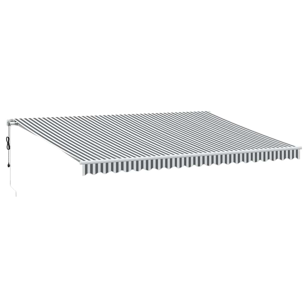 Copertină retractabilă automat cu LED, antracit/alb, 500x300 cm GartenMobel Dekor