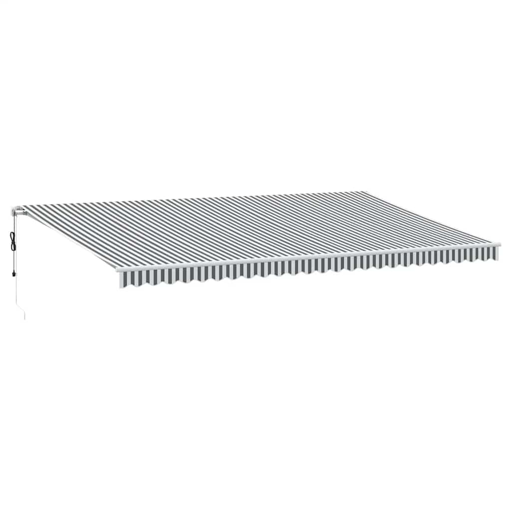 Copertină retractabilă automat cu LED, antracit/alb, 600x300 cm GartenMobel Dekor