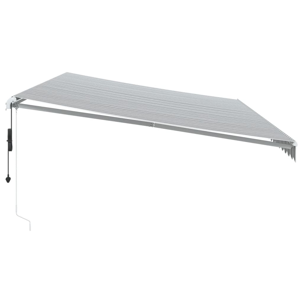 Copertină retractabilă automat cu LED, antracit/alb, 600x350 cm GartenMobel Dekor