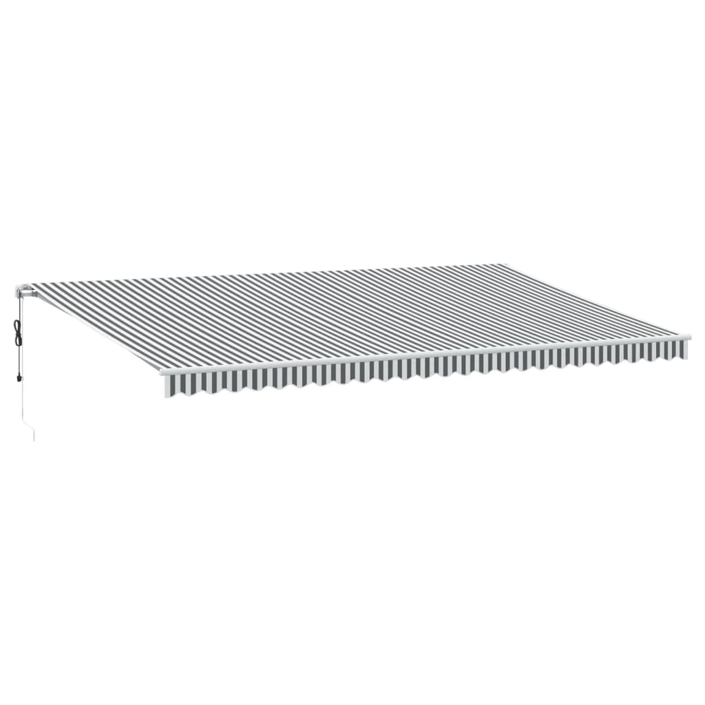 Copertină retractabilă automat cu LED, antracit/alb, 600x350 cm GartenMobel Dekor