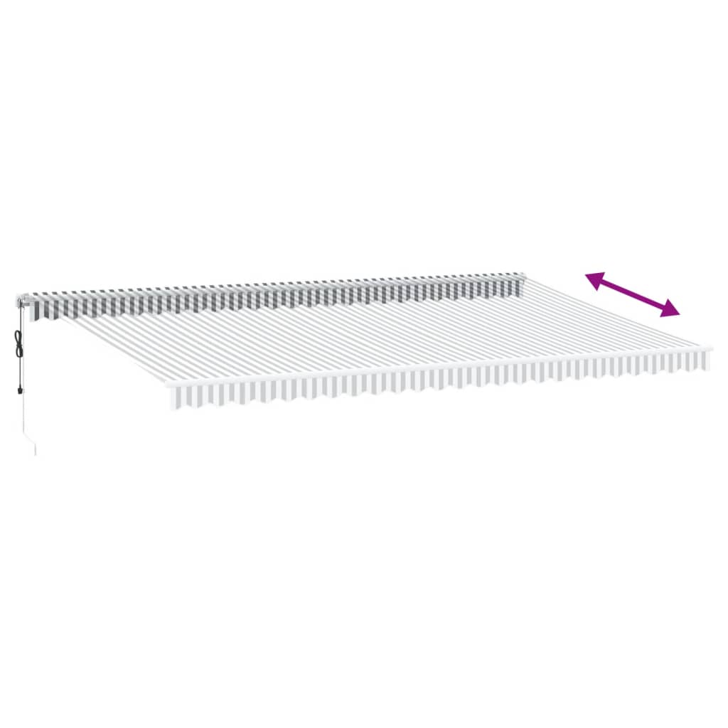Copertină retractabilă automat cu LED, antracit/alb, 600x350 cm GartenMobel Dekor