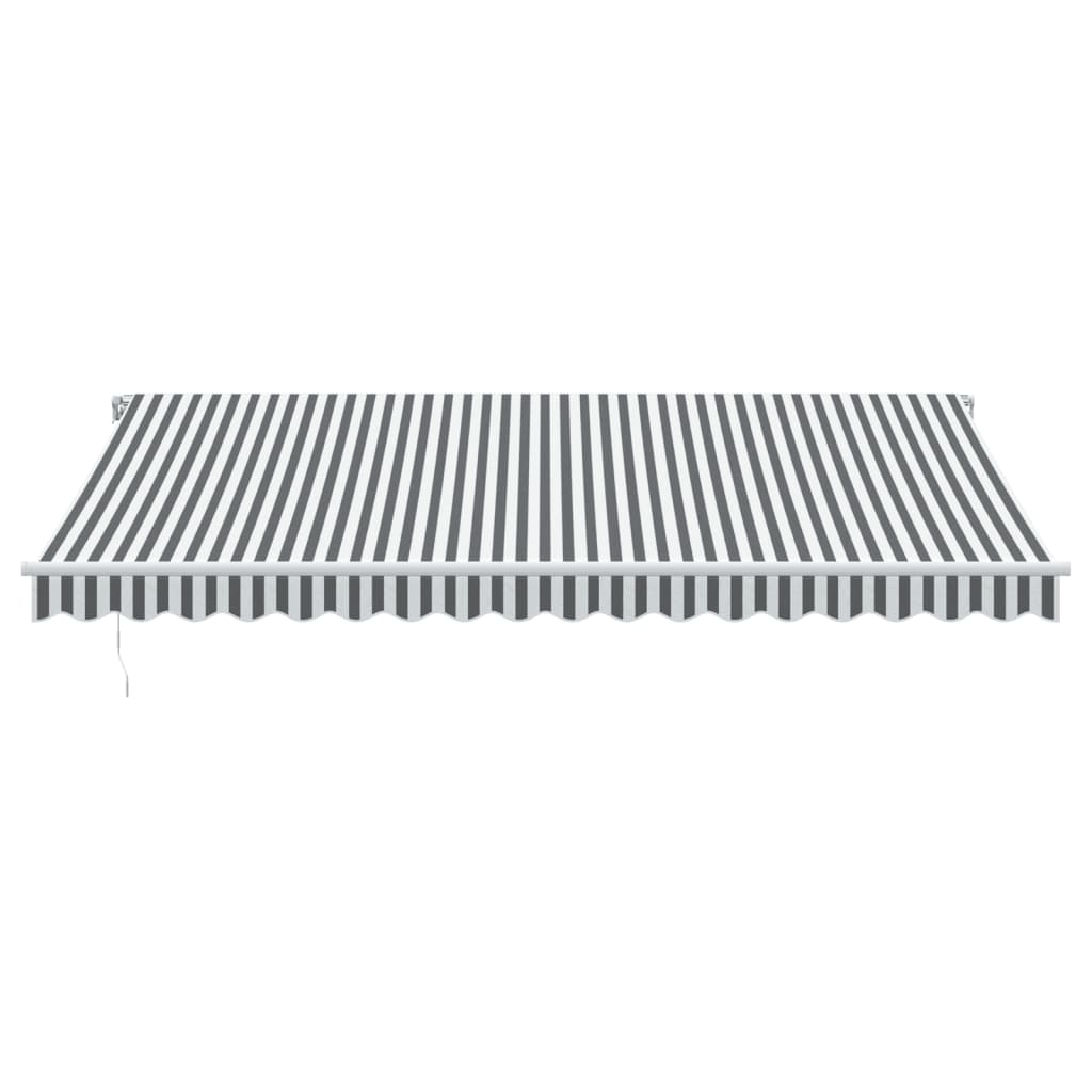 Copertină retractabilă manual, antracit/alb, 450x350 cm GartenMobel Dekor