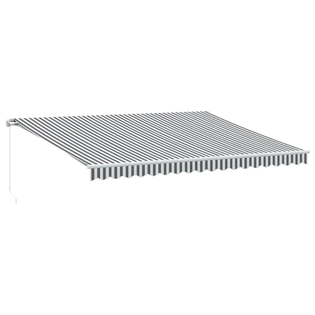 Copertină retractabilă manual, antracit/alb, 450x350 cm GartenMobel Dekor