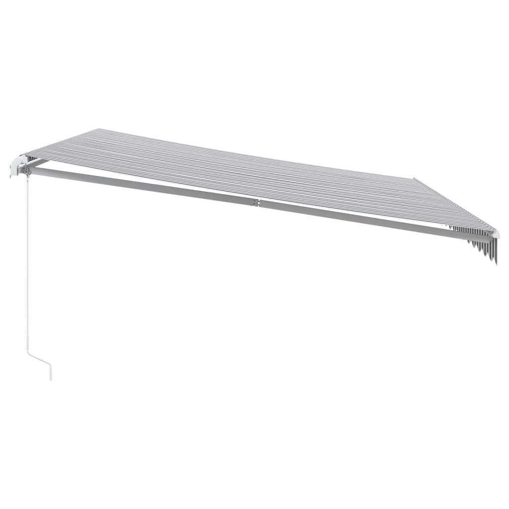 Copertină retractabilă manual, antracit/alb, 450x350 cm GartenMobel Dekor
