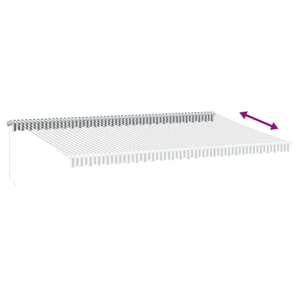 Copertină retractabilă manual, antracit/alb, 600x350 cm GartenMobel Dekor