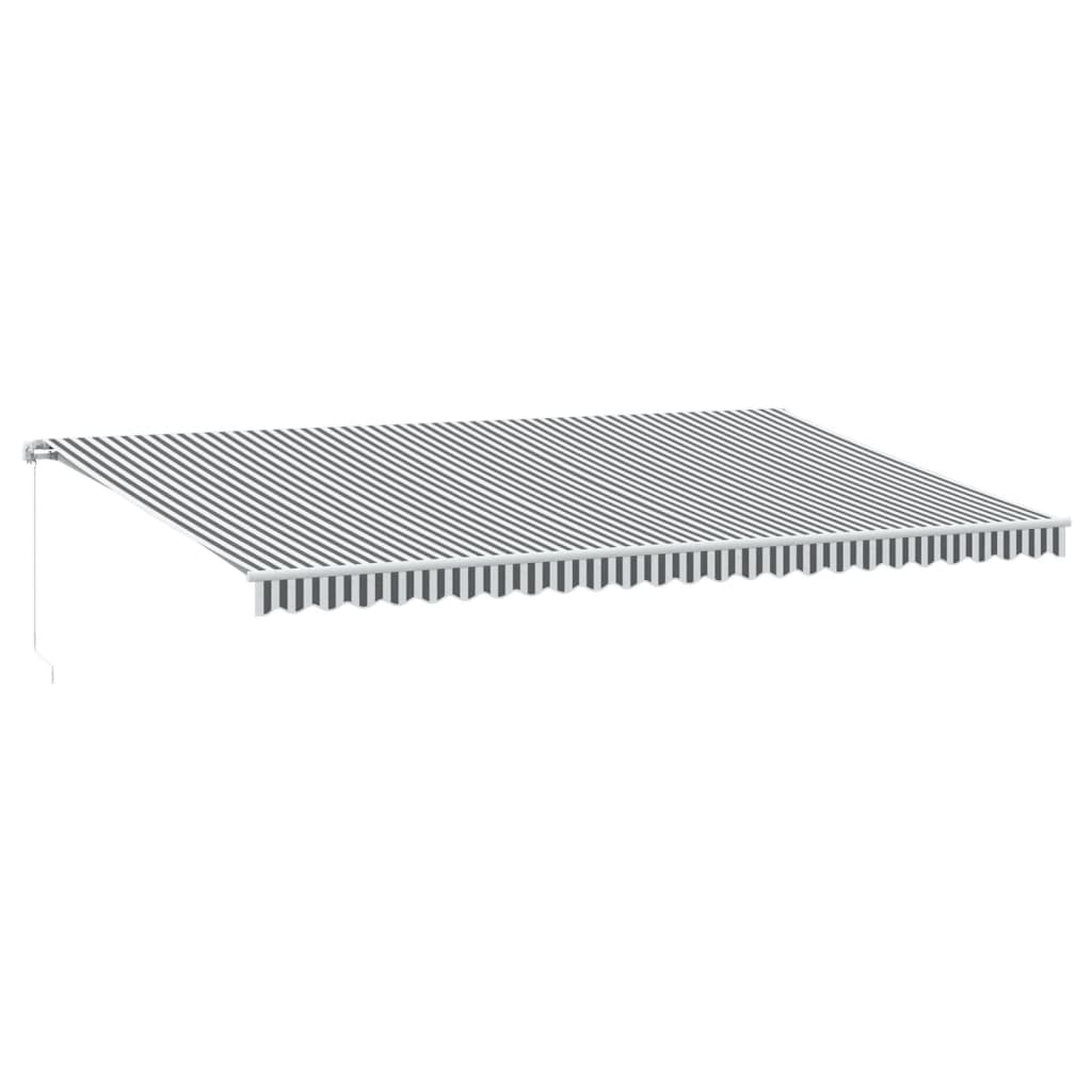 Copertină retractabilă manual, antracit/alb, 600x350 cm GartenMobel Dekor