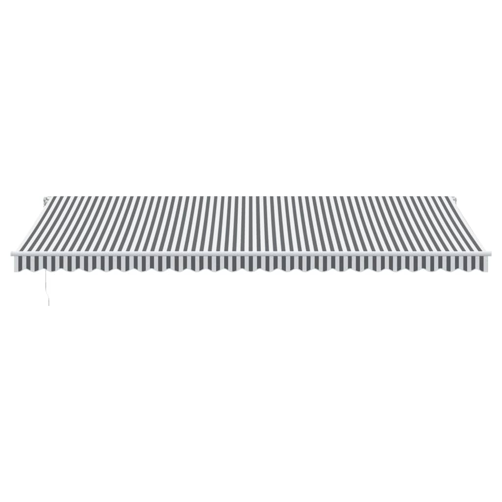 Copertină retractabilă manual, antracit/alb, 600x350 cm GartenMobel Dekor