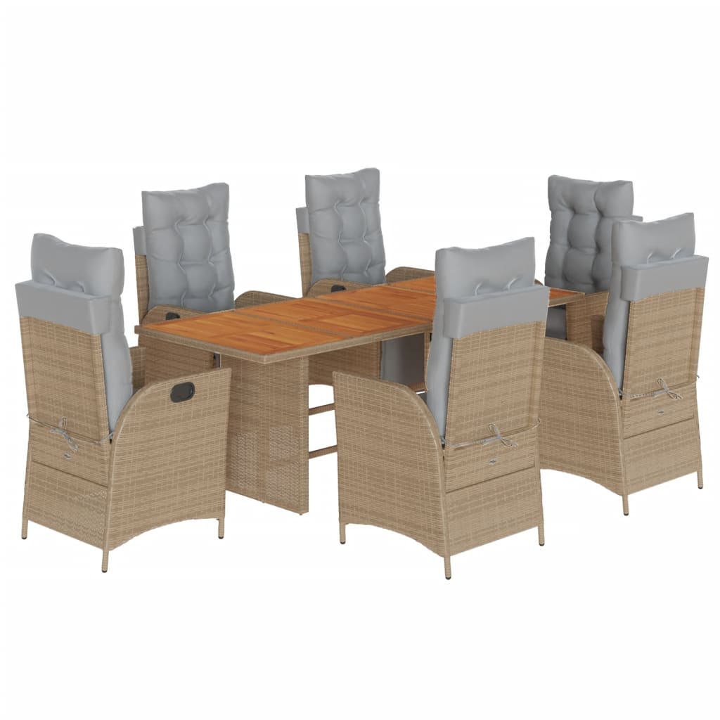 Set mobilier pentru grădină, 7 piese, cu perne, bej, poliratan GartenMobel Dekor
