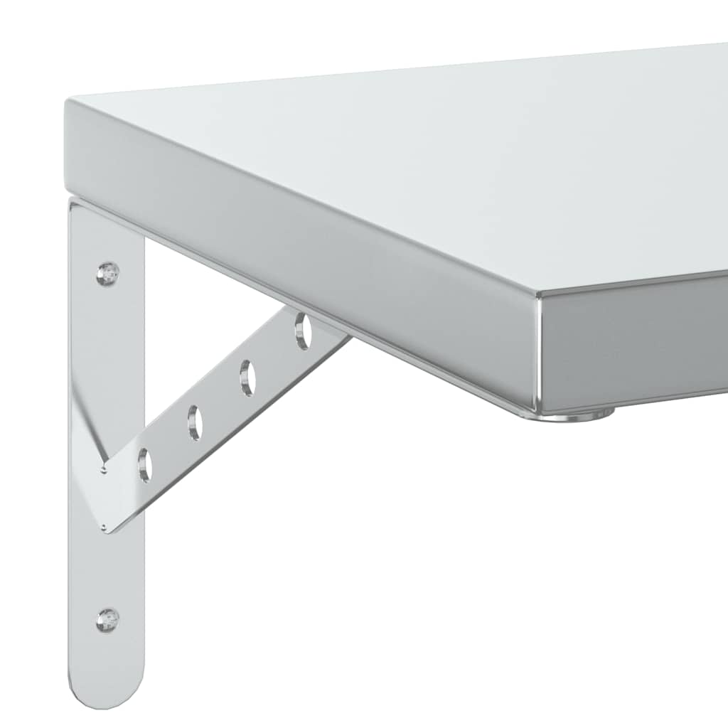 Rafturi de perete, 2 buc., 50x30 cm, argintiu oțel inoxidabil GartenMobel Dekor