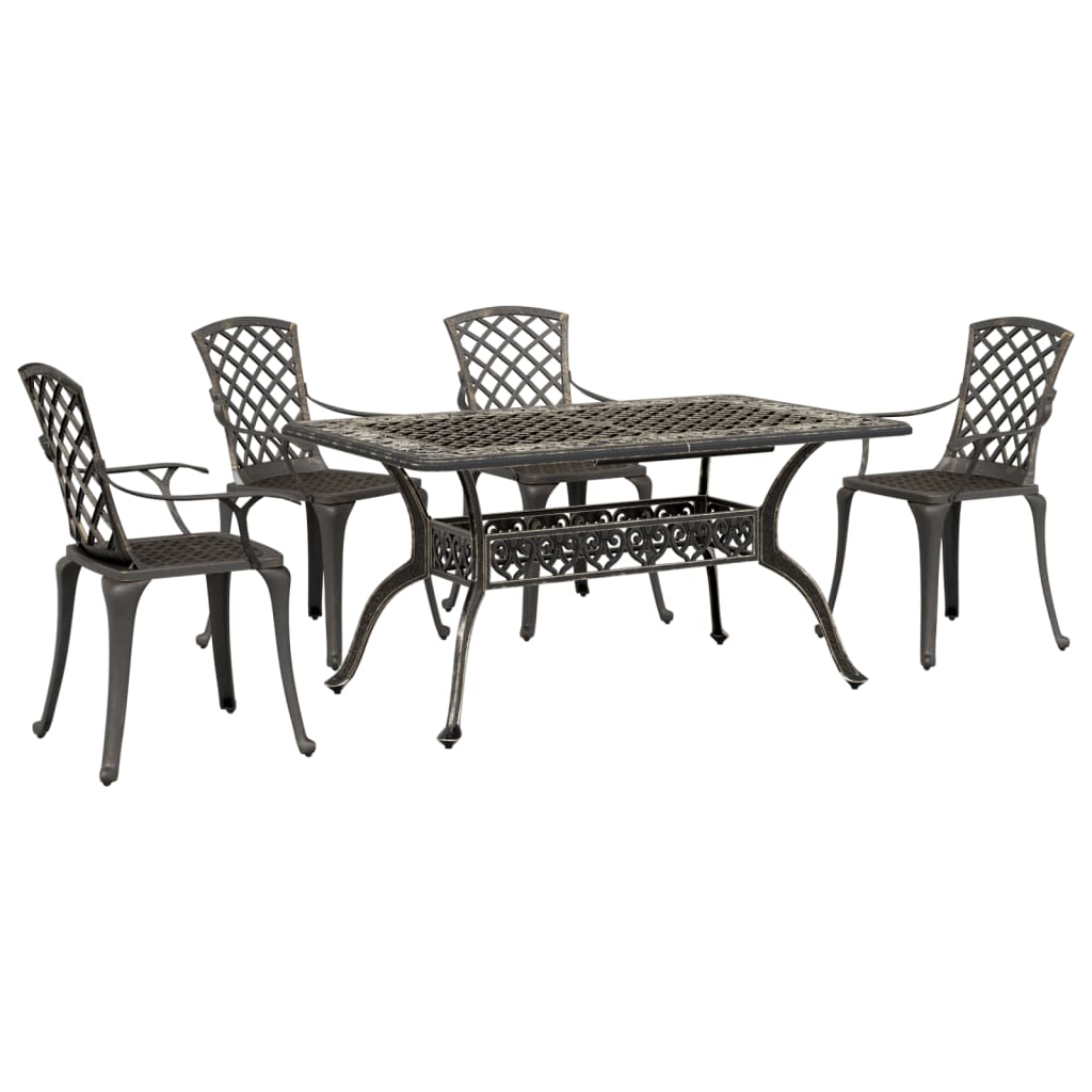 Set mobilier de grădină, 5 piese, bronz, aluminiu turnat GartenMobel Dekor