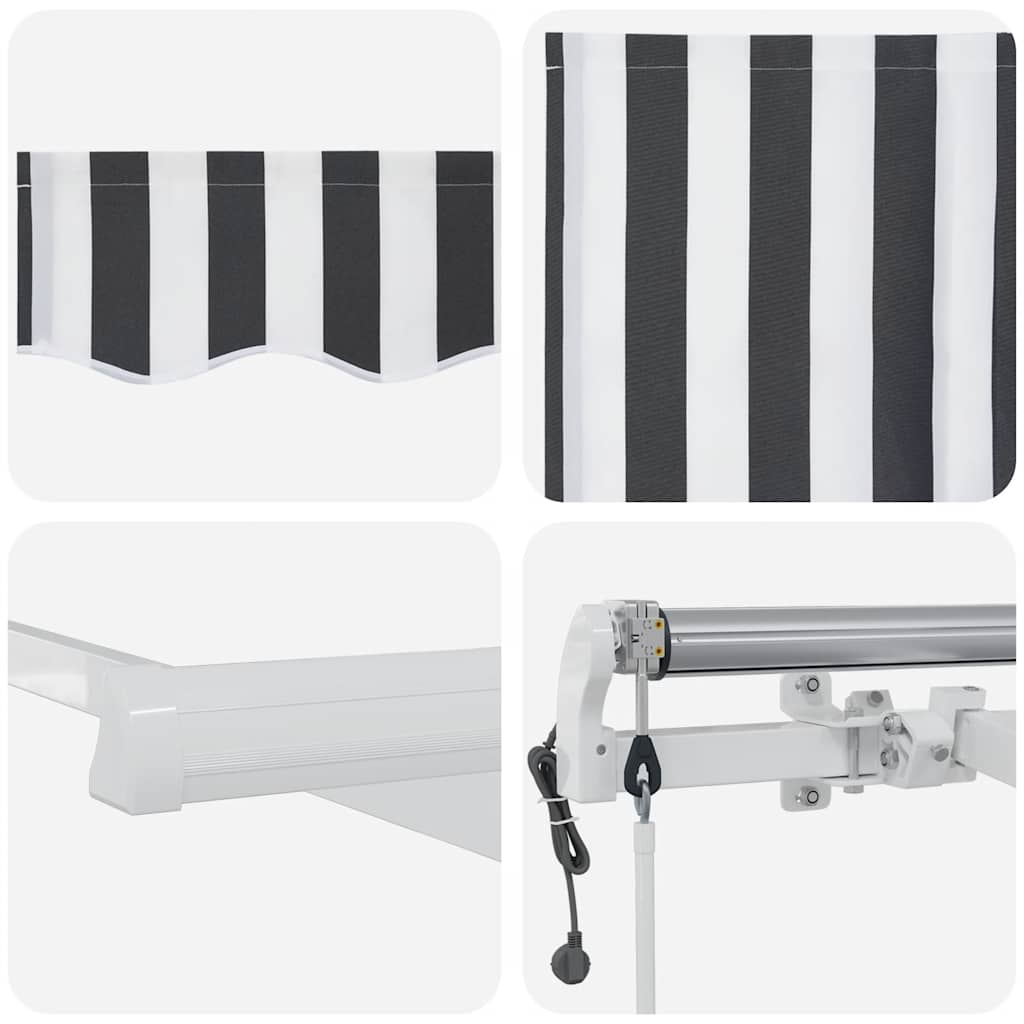 Copertină retractabilă automat, antracit/alb, 600x300 cm GartenMobel Dekor