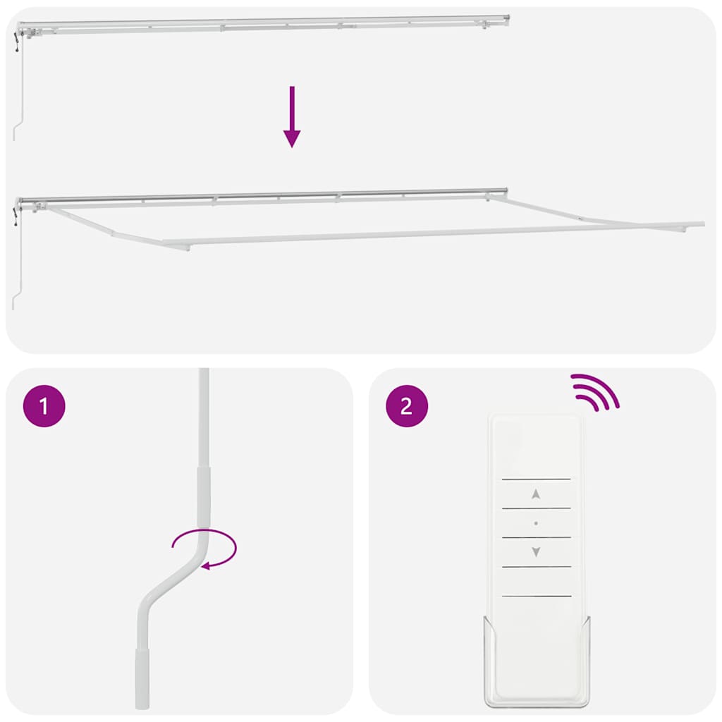Copertină retractabilă automat, antracit/alb, 600x300 cm GartenMobel Dekor