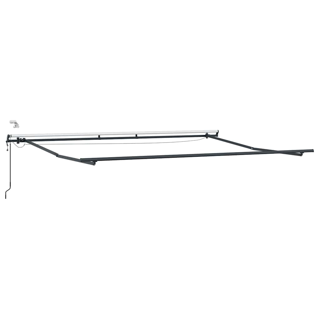 Copertină retractabilă automat cu LED, antracit/alb, 500x300 cm GartenMobel Dekor