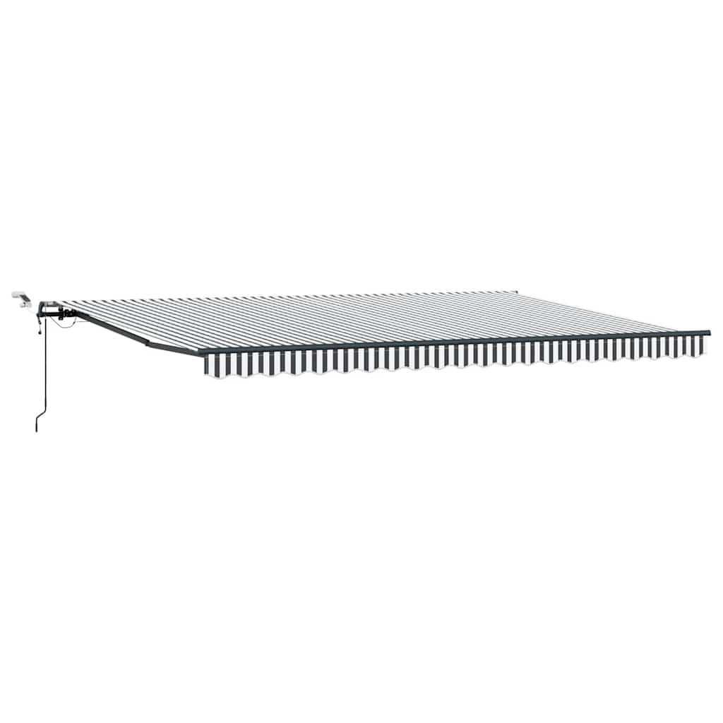 Copertină retractabilă automat cu LED, antracit/alb, 500x300 cm GartenMobel Dekor