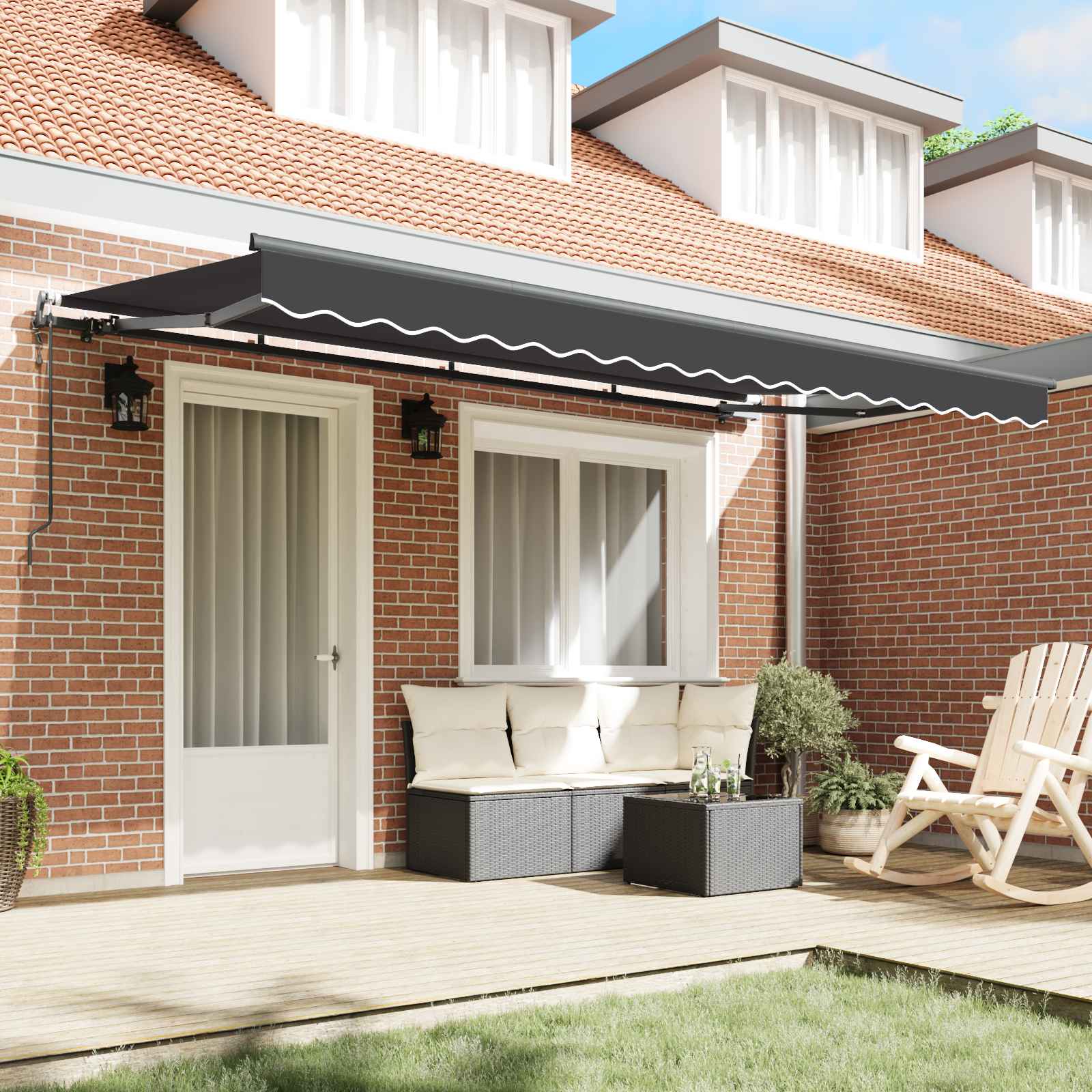 Cortina Retractabilă Antracit 400 x 200 cm țesătură GartenMobel Dekor