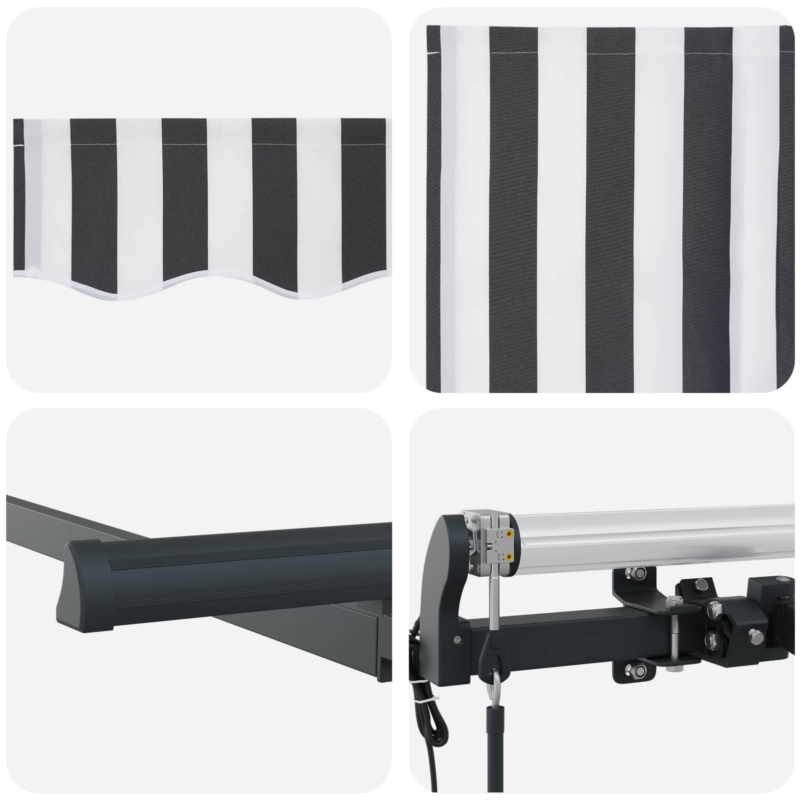 Cortina Retractabilă Antracit 400 x 200 cm țesătură GartenMobel Dekor