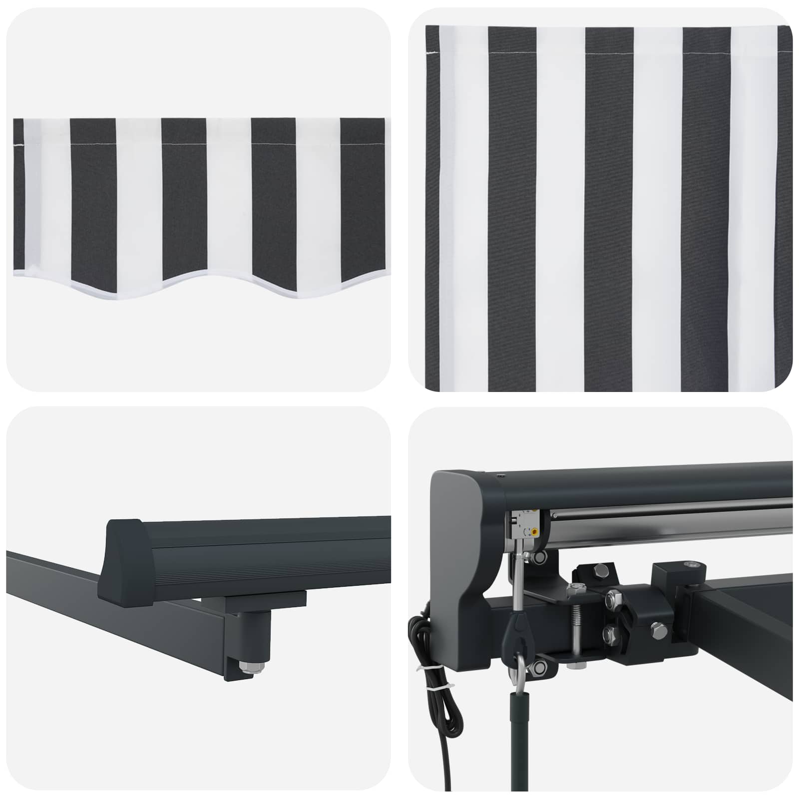 Cortina Retractabilă Antracit și Alb 500 × 300 cm GartenMobel Dekor